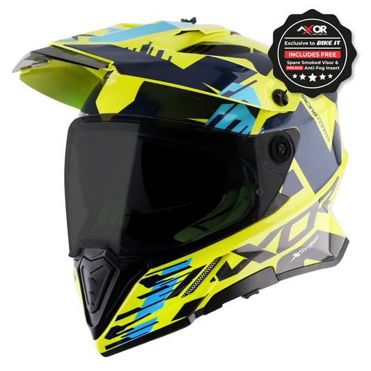 Axor X-Cross Adventure Helmet - Neon Yellow/Blue