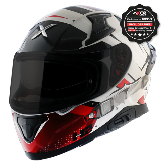 Axor Apex Full Face Helmet - Hex 2 White Red