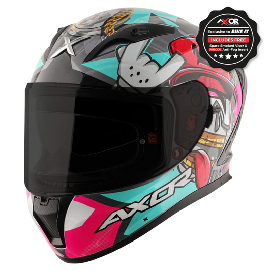 Axor Street Full Face Helmet - Hip Hop Athena Grey Mint Gloss
