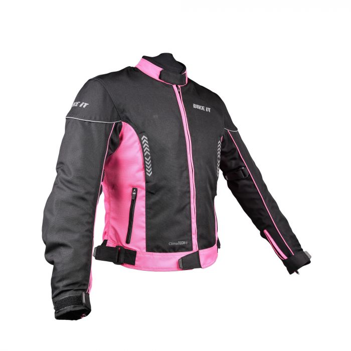 Bike It 'Insignia' Ladies Motorcycle Jacket (Pink)