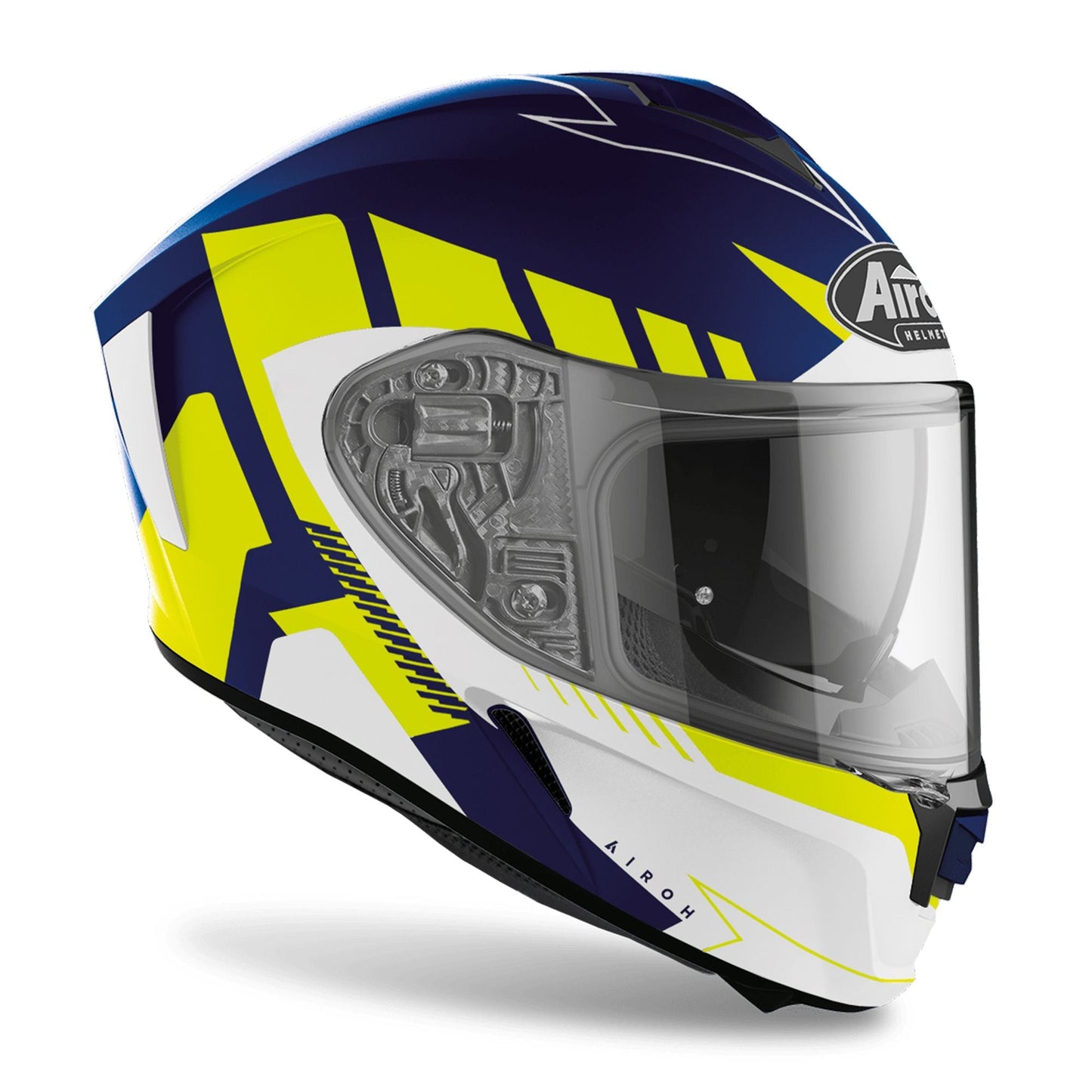 Airoh Spark 'Rise' Motorcycle Road Helmet - Yellow/Blue Matt