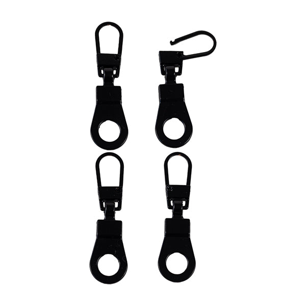 RIDERR REPLACEMENT ZIP PULLERS (4 PACK) BLACK
