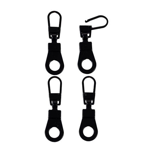 RIDERR REPLACEMENT ZIP PULLERS (4 PACK) BLACK