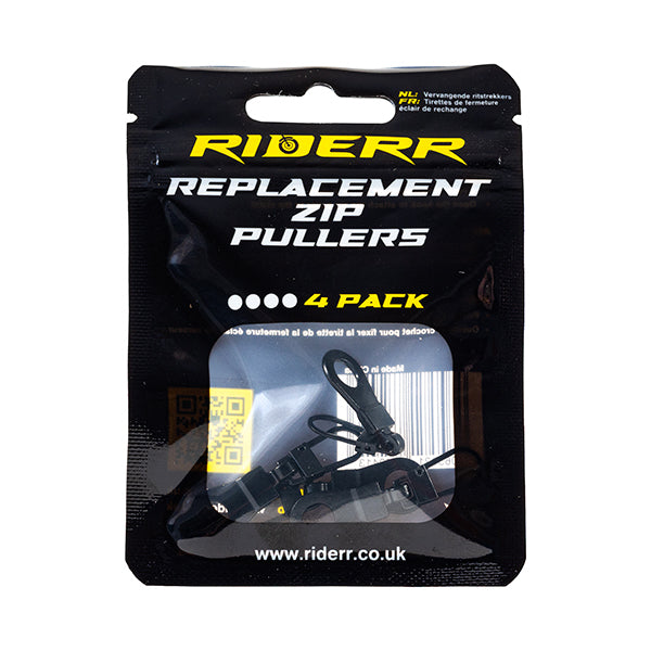 RIDERR REPLACEMENT ZIP PULLERS (4 PACK) BLACK