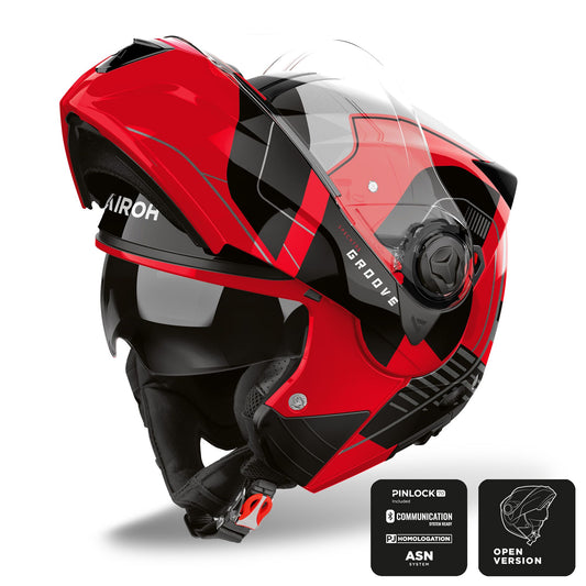 Airoh Specktre Flip-Front Helmet - Groove Red Gloss