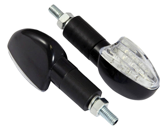 Bike It Long Stem LED Spear Indicators With Black Body And Clear Lens
