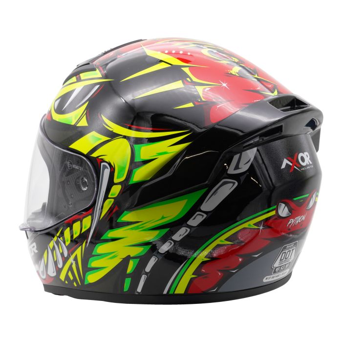 Axor Helmet Rage Full Face - Python Red Yellow Black Gloss