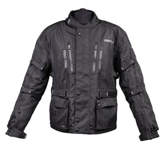 Bike It 'Triple Black' All-Weather Waterproof Adventure Touring Motorcycle Jacket