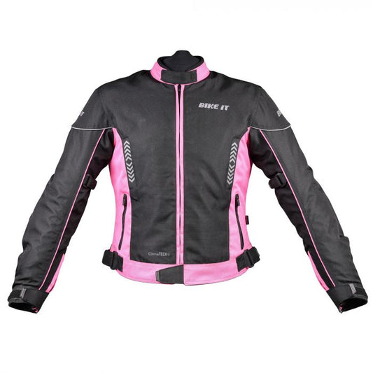 Bike It 'Insignia' Ladies Motorcycle Jacket (Pink)