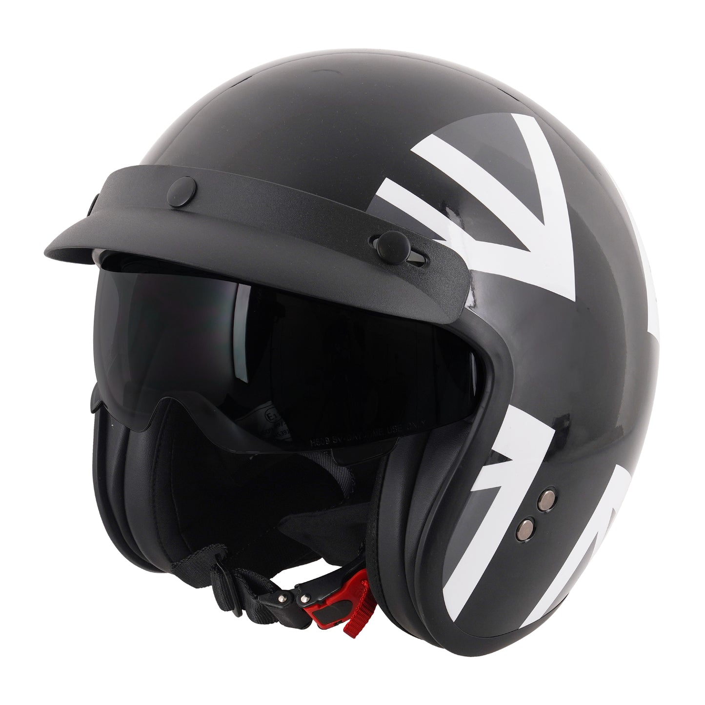Stealth HS391 Peaked Open Face Helmet Mono Jack