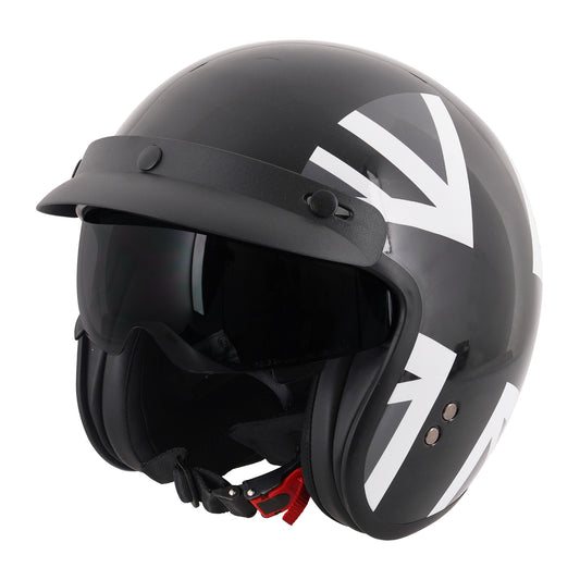 Stealth HS391 Peaked Open Face Helmet Mono Jack