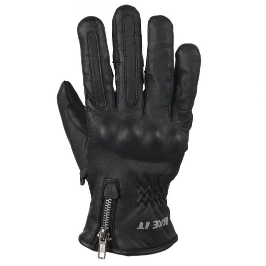 Bike It 'AMP' Road Leather Motorcycle Glove (Black)